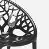 Table carré noir 70x70 + 2 chaises design Moai Black 