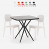 Moderne set met zwarte vierkante tafel 70x70 cm 2 design stoelen Wade Black Afmetingen