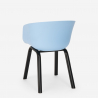 Set van 2 design stoelen en zwarte vierkante tafel 70x70 cm Navan Black Kosten