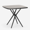 Table carrée noire 70x70 + 2 chaises design moderne Roslin Black 