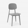 Table moderne carré beige 70x70 + 2 chaises design Wade 