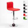 Tabouret haut de bar et cuisine en similicuir emmaillé design Denver Promotion