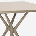 Vierkante beige tafel set 70x70cm 2 stoelen design Moai 