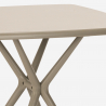 Table carrée beige 70x70cm + 2 chaises au design moderne Moai 