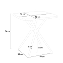 Vierkante beige tafel set 70x70cm 2 stoelen design Moai 