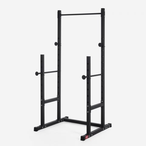 Verstelbaar barbell squat rack met cross training pull-up bar Stavas