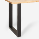 Industriële rechthoekige eettafel met ijzeren poten en houten blad 220x80cm Rajasthan 220 Prijs