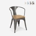 chaise de cuisine et bar style Lix design industriel avec accoudoirs steel wood arm light Choix