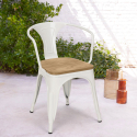 chaise de cuisine et bar style design industriel avec accoudoirs steel wood arm light Catalogue