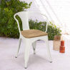 chaise de cuisine et bar style design industriel avec accoudoirs steel wood arm light Catalogue