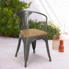 chaise de cuisine et bar style Lix design industriel avec accoudoirs steel wood arm light Caractéristiques