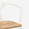chaise de cuisine et bar style design industriel avec accoudoirs steel wood arm light Réductions