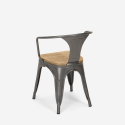 chaise de cuisine et bar style Lix design industriel avec accoudoirs steel wood arm light Prix