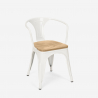 chaise de cuisine et bar style design industriel avec accoudoirs steel wood arm light Offre