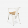 chaise de cuisine et bar style design industriel avec accoudoirs steel wood arm light Remises