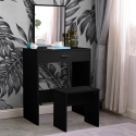 Zwarte make-up station met lade spiegel slaapkamer set Dalila Black Aanbod