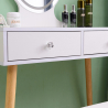 Scandinavisch design make-up tafel met LED spiegel, laden en krukje Serena Catalogus