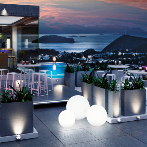 Lampe LED Sphère Ø 30 cm restaurant bar jardin extérieur Sirio