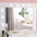Coiffeuse table de maquillage avec miroir à LED et tabouret Gaia Remises