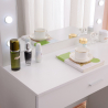 Coiffeuse table de maquillage avec miroir à LED et tabouret Gaia Réductions
