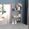 Grijs make-up station met spiegel, lade en krukje Mayca Grey Korting