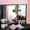 Coiffeuse table de maquillage noir à angle avec 3 Miroirs LED Elettra Black Réductions