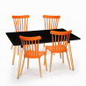 Table noire 120x80cm + 4 chaises design cuisine et salle à manger Bar Genk Catalogue