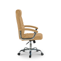 Chaise de bureau ergonomique rembourrée en simili cuir Commodus Coffee Remises