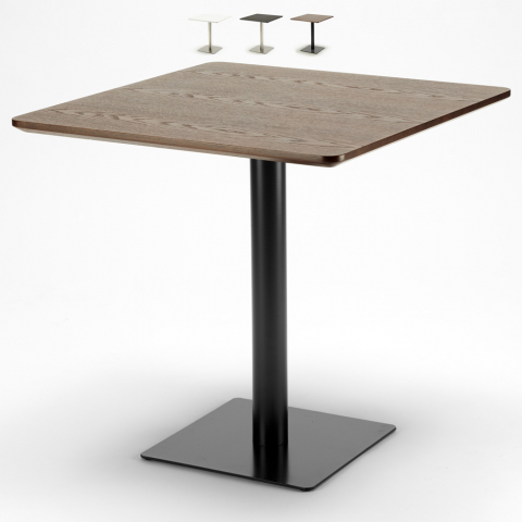 Vierkante salontafel 90x90cm met centraal onderstel voor bar bistrot Horeca Aanbieding