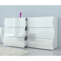 Commode chambre 6 tiroirs blanc moderne Onda Sideboard Remises