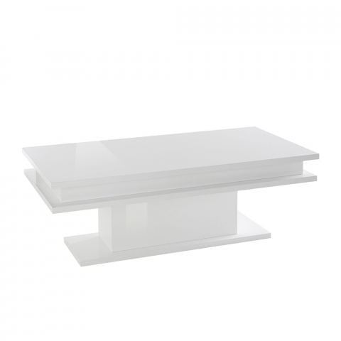 Table basse blanche 100x55cm salon moderne design Little Big Promotion