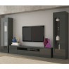 Meuble TV anthracite Brillant Salon avec  2 composants latéraux Daiquiri Remises