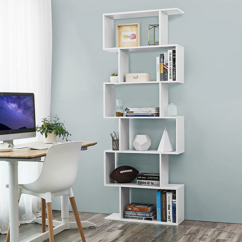 atmosfeer Prediken vorm Calli staande boekenkast 6 planken home office modern design