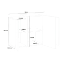 Meuble TV suspendu blanc brillant bois 3 portes salon Corona Unit Maple Réductions
