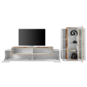 Meuble TV moderne et élégant de salon design blanc bois Corona Remises