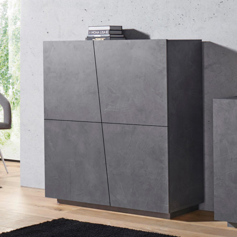 Buffet Design Moderne 120cm Meuble Salon 2 Portes 4 Compartiments Vega Home