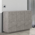 Buffet Design Moderne salon et salle à manger 3 Portes Gris Ping Bronx M Promotion