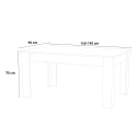 Uitschuifbare houten tafel wit 140-190x90cm woonkamer eetkamer Jesi Hout Korting