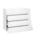 Commode chambre salon design 4 tiroirs blanc brillant Arco Draw Remises