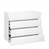 Commode chambre salon design 4 tiroirs blanc brillant Arco Draw Remises