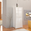 Commode de chambre et salon 6 tiroirs blanc brillant Arco Septet Promotion