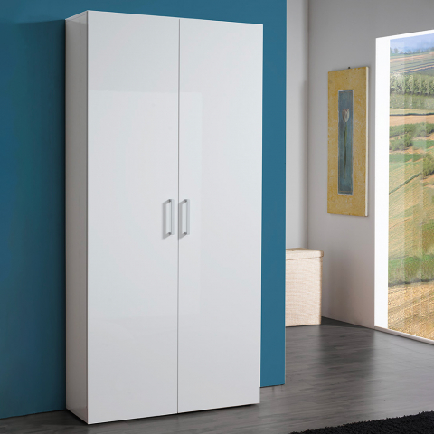 Armoire à chaussures design entrée blanc brillant 28 paires Girl Promotion
