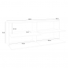 Dressoir 4 drop-down deuren modern design woonkamer 210cm Zet Pavin Acero Model