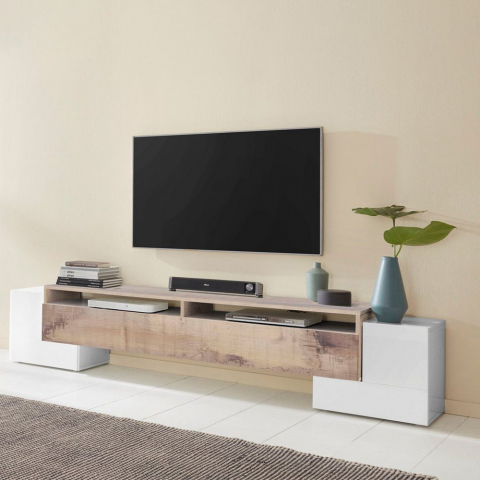 Design woonkamer Pillon Acero XXL 3-deurs 2 vaks TV-meubel 210cm Aanbieding
