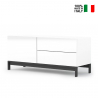 Meuble TV de salon design moderne 2 tiroirs blanc brillant Metis Up Vente