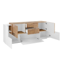 Buffet salon cuisine design moderne bois blanc 220cm New Coro Wide Offre