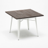 industrieel design tafel set 80x80cm 4 stoelen stijl bar keuken hustle white Aankoop