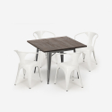 Industrieel design set met tafel 80x80 cm en 4 stoelen Hustle Karakteristieken