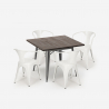 Industrieel design set met tafel 80x80 cm en 4 stoelen Hustle Karakteristieken