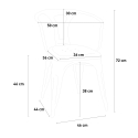 Industrieel design set met tafel 80x80 cm en 4 stoelen Hustle 